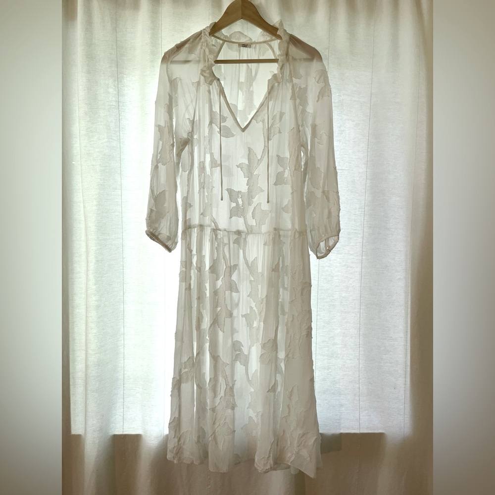 ARITZIA chiffon/ jacquard midi dress